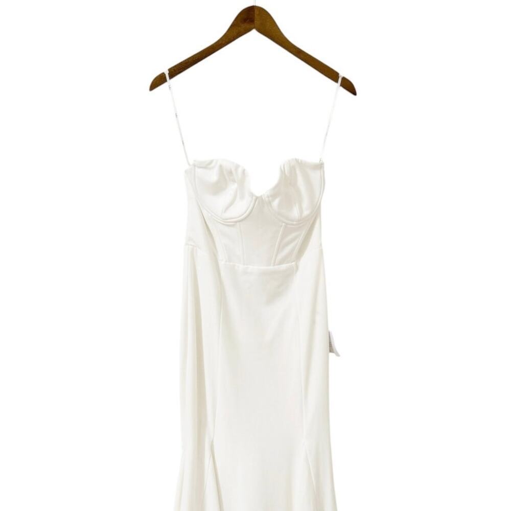 Lulus White Strapless Corset Mermaid Wedding Dress size Medium NWT - Picture 4 of 6